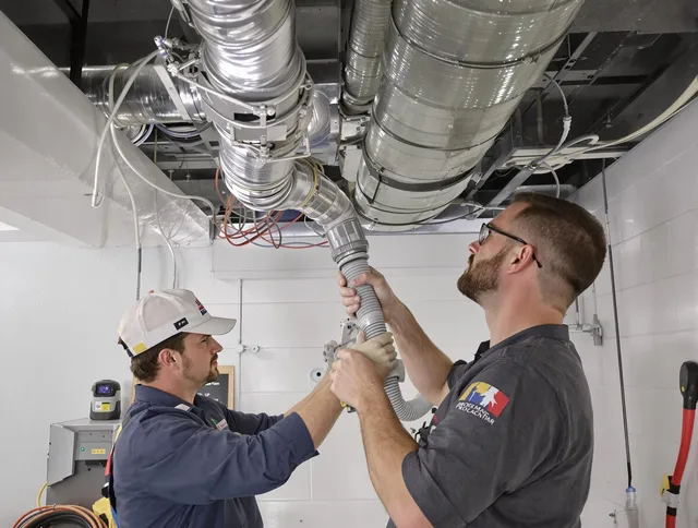 Smithfield Air Duct Cleaning technician performing thorough AC duct cleaning in Smithfield