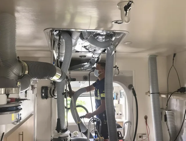 Smithfield Air Duct Cleaning specialist performing precise mobile home duct cleaning in Smithfield